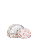 Kit Necessaire Meia Lua | Floral Jardim Rose + Listrado Azul Claro