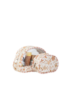 Kit Necessaire Meia Lua | Floral Jardim Kraft + Listrado Rose
