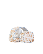 Kit Necessaire Meia Lua | Floral Jardim Kraft + Listrado Azul Claro