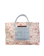 Mala Básica | Floral Jardim Rose + Xadrez Azul Claro