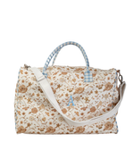 Mala Básica | Floral Jardim Kraft + Xadrez Azul Claro