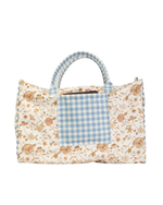 Mala Básica | Floral Jardim Kraft + Xadrez Azul Claro