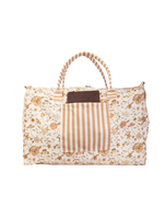 Mala Básica | Floral Jardim Kraft + Listrado Kraft