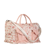 Mala Com Bolsos | Floral Jardim Rose + Xadrez Rose