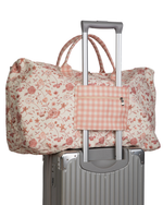 Mala Com Bolsos | Floral Jardim Rose + Xadrez Rose