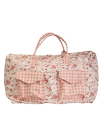 Mala Com Bolsos | Floral Jardim Rose + Xadrez Rose