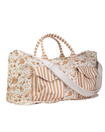 Mala Com Bolsos | Floral Jardim Kraft + Listrado Kraft