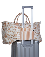 Mala Com Bolsos | Floral Jardim Kraft + Listrado Kraft
