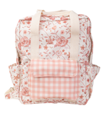 Mochila Adulto | Floral Jardim Rose + Xadrez Rose