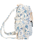Mochila Adulto | Floral Jardim Azul Claro + Xadrez Azul Claro