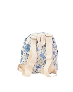 Mochila Petit  | Floral Jardim Azul Claro + Xadrez Azul Claro