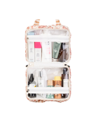 Necessaire 2 Lados | Floral Jardim Rose + Listrado Kraft