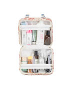 Necessaire 2 Lados | Floral Jardim Rose + Listrado Azul Claro