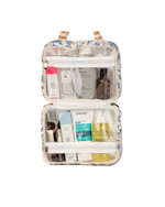 Necessaire 2 Lados | Floral Jardim Azul Claro + Listrado Kraft