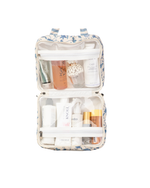Necessaire 2 Lados | Floral Jardim Azul Claro + Listrado Azul Claro