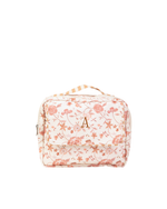 Necessaire 2 Zíperes | Floral Jardim Rose + Listrado Kraft