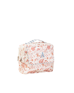 Necessaire 2 Zíperes | Floral Jardim Rose + Listrado Azul Claro