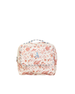 Necessaire 2 Zíperes | Floral Jardim Rose + Listrado Azul Claro