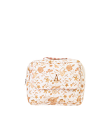Necessaire 2 Zíperes | Floral Jardim Kraft + Listrado Rose