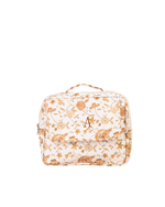 Necessaire 2 Zíperes | Floral Jardim Kraft + Listrado Kraft
