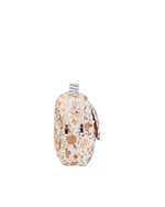 Necessaire 2 Zíperes | Floral Jardim Kraft + Listrado Azul Claro