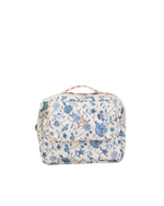 Necessaire 2 Zíperes | Floral Jardim Azul Claro + Listrado Rose