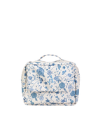 Necessaire 2 Zíperes | Floral Jardim Azul Claro + Listrado Azul Claro