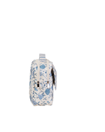 Necessaire 2 Zíperes | Floral Jardim Azul Claro + Listrado Azul Claro