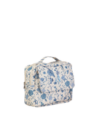 Necessaire 2 Zíperes | Floral Jardim Azul Claro + Listrado Azul Claro