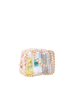 Necessaire Com Visor | Floral Jardim Rose + Listrado Kraft
