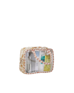 Necessaire Com Visor | Floral Jardim Kraft + Listrado Rose