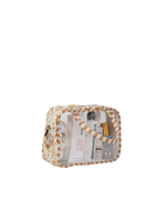Necessaire Com Visor | Floral Jardim Kraft + Listrado Kraft