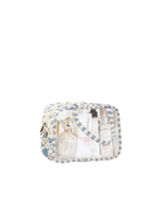 Necessaire Com Visor | Floral Jardim Azul Claro + Listrado Azul Claro