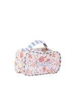 Necessaire Maquiagem | Floral Jardim Rose + Listrado Azul Claro