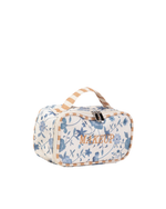 Necessaire Maquiagem | Floral Jardim Azul Claro + Listrado Kraft