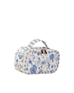 Necessaire Maquiagem | Floral Jardim Azul Claro + Listrado Azul Claro
