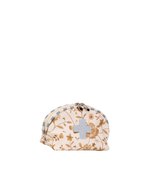 Necessaire Remédios | Floral Jardim Kraft + Listrado Azul Claro
