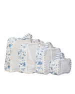 Organizador De Mala | Floral Jardim Azul Claro + Listrado Azul Claro