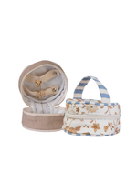 Porta Jóias | Floral Jardim Kraft + Listrado Azul Claro
