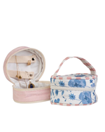 Porta Jóias | Floral Jardim Azul Claro + Listrado Rose