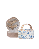Porta Jóias | Floral Jardim Azul Claro + Listrado Kraft