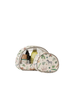 Kit Necessaire Meia Lua | Safari + Listrado Verde Escuro