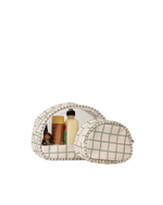 Kit Necessaire Meia Lua | Vichy Verde Menta + Listrado Verde Menta