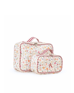 Kit Necessaire Maletinha | Floral Cru + Listrado Vinho