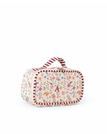 Kit Necessaire Maletinha | Floral Cru + Listrado Vinho