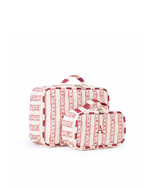 Kit Necessaire Maletinha | Mini Florzinhas + Listrado Vinho