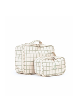 Kit Necessaire Maletinha | Vichy Verde Menta + Listrado Verde Menta