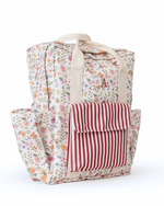 Mochila Adulto | Floral Cru + Listrado Vinho