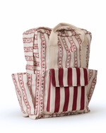 Mochila Adulto | Mini Florzinhas + Listrado Vinho