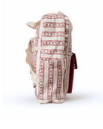 Mochila Adulto | Mini Florzinhas + Listrado Vinho